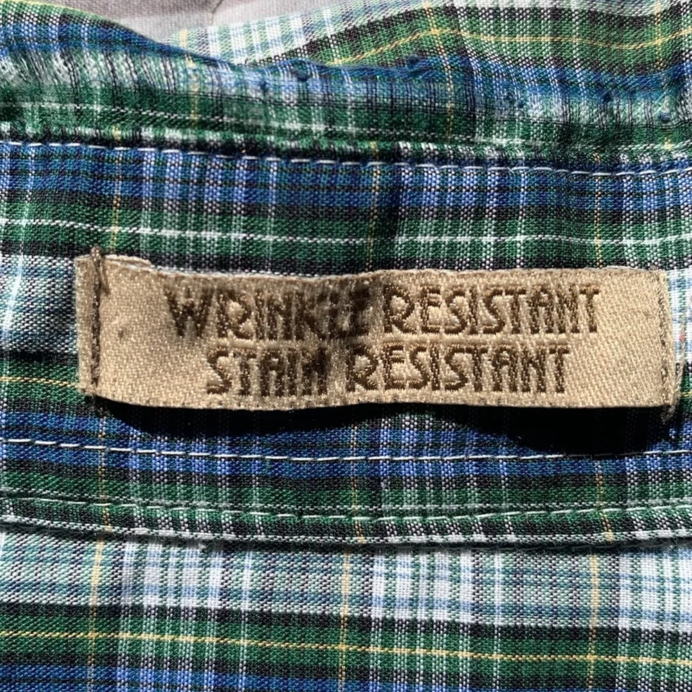 Sun River Clothing Company XL Green & Blue Plaid Button-Down Shirt EUC - Picture 8 of 8